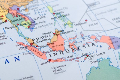 Indonesia on the map.