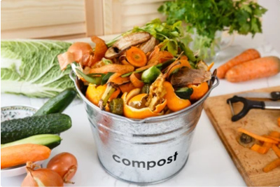 Compost in a bucket.