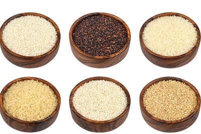 Natural rice with different types.