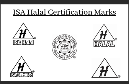 ISA Halal certification logos.