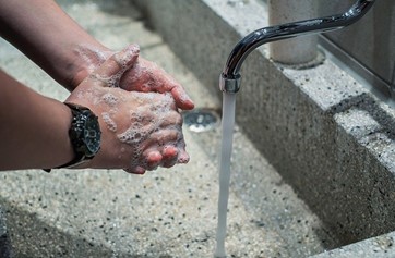 Washing hands became a ritual since COVID.