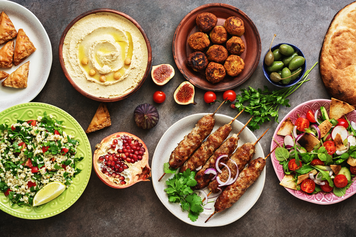 Mediterranean Halal food platter.