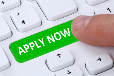 A green button saying "apply now."