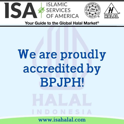 ISA is formally accredited by Badan Penyelenggara Jaminan Produk Halal (BPJPH).